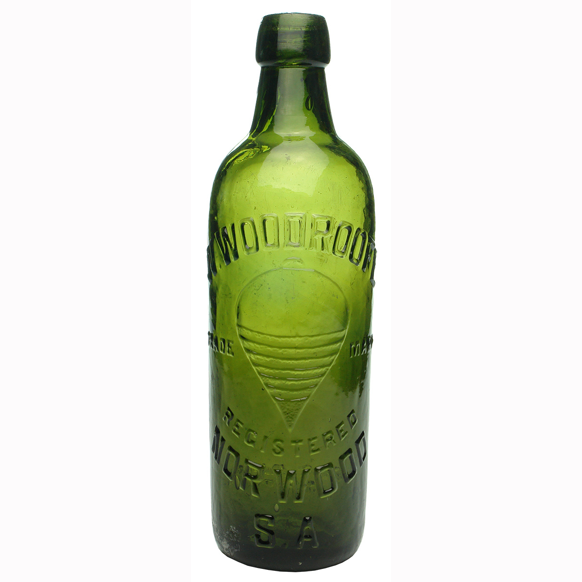 Internal Thread. W. Woodroofe, Norwood. Spinning Top. Dark Green. (South Australia)