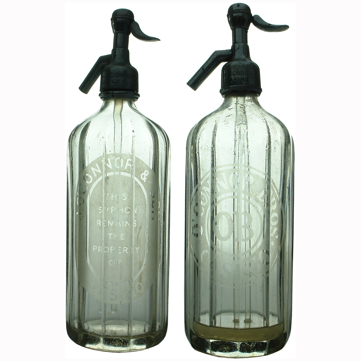 2 Soda Syphons. J. O'Connor & Sons and O'Connor Bros., Casino. (New South Wales)