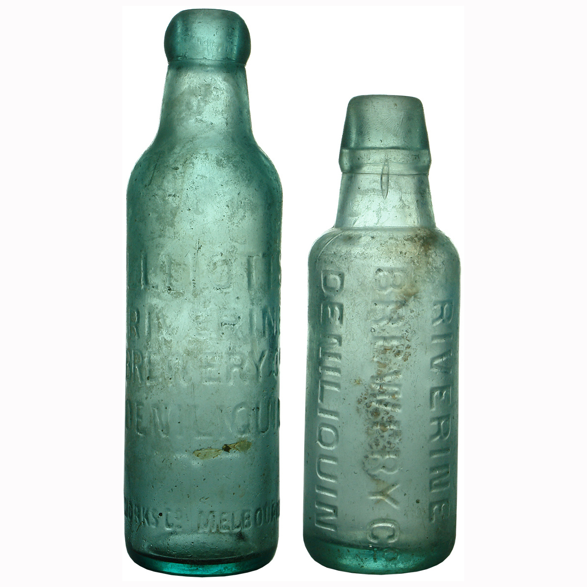 2 Elliott's Riverine Brewery Co., Deniliquin bottles. (New South Wales)