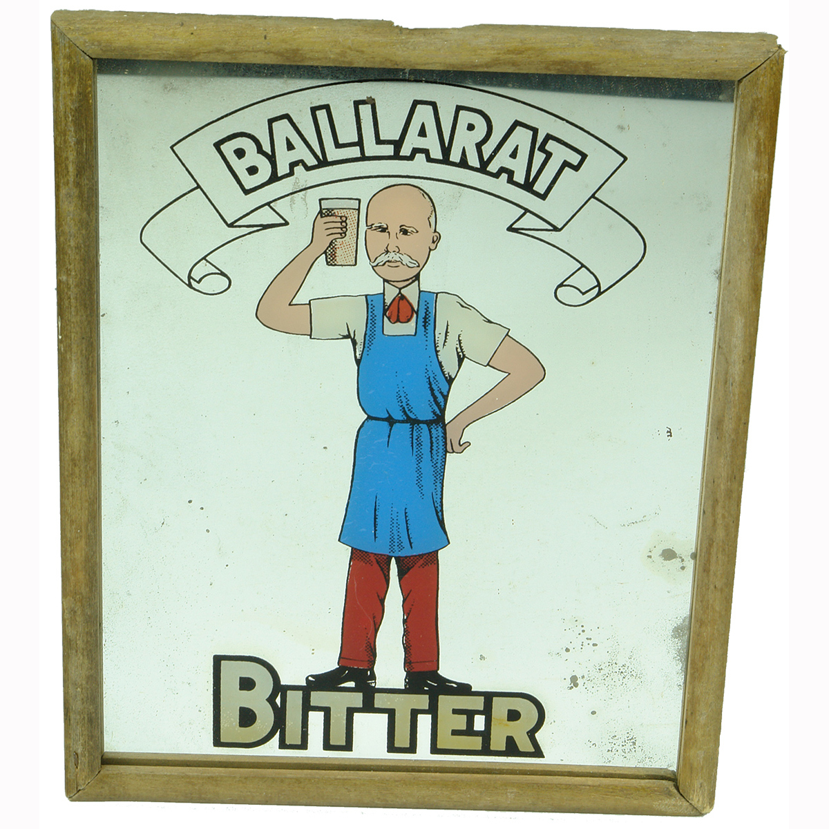 Beer Advertising Mirror. Ballarat Bertie. Ballarat Bitter. (Victoria)
