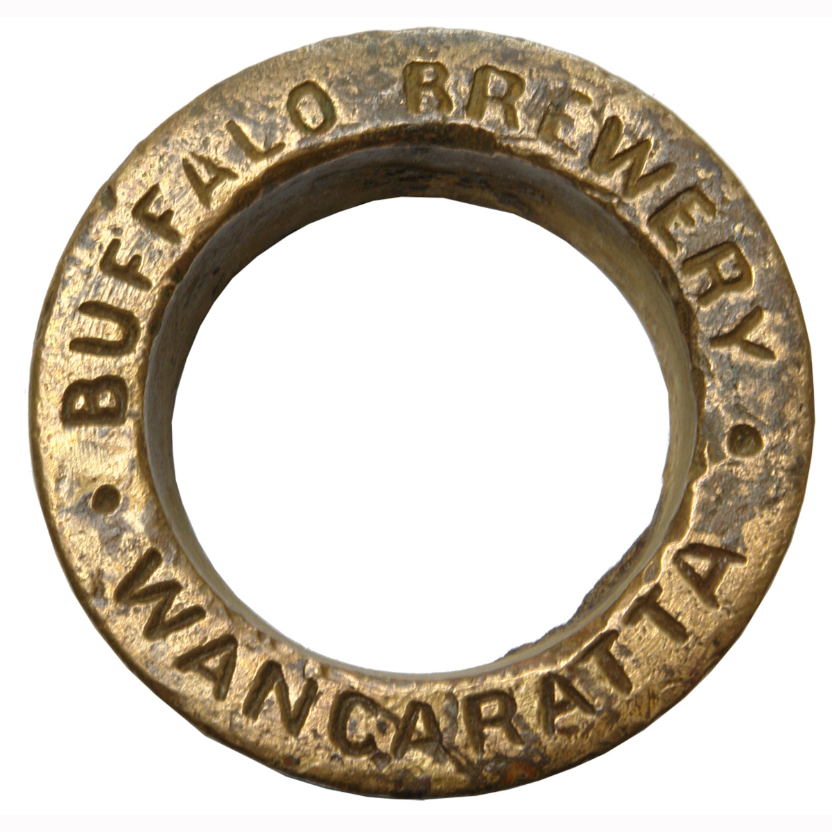 Beer Barrel Brass Bung. Buffalo Brewery Wangaratta. Bryant & Sheil. (Victoria)