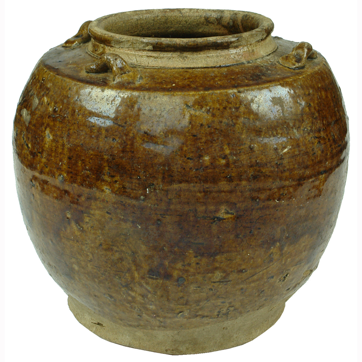 Chinese Ceramic Jar. Large Chinese Loop Jar.