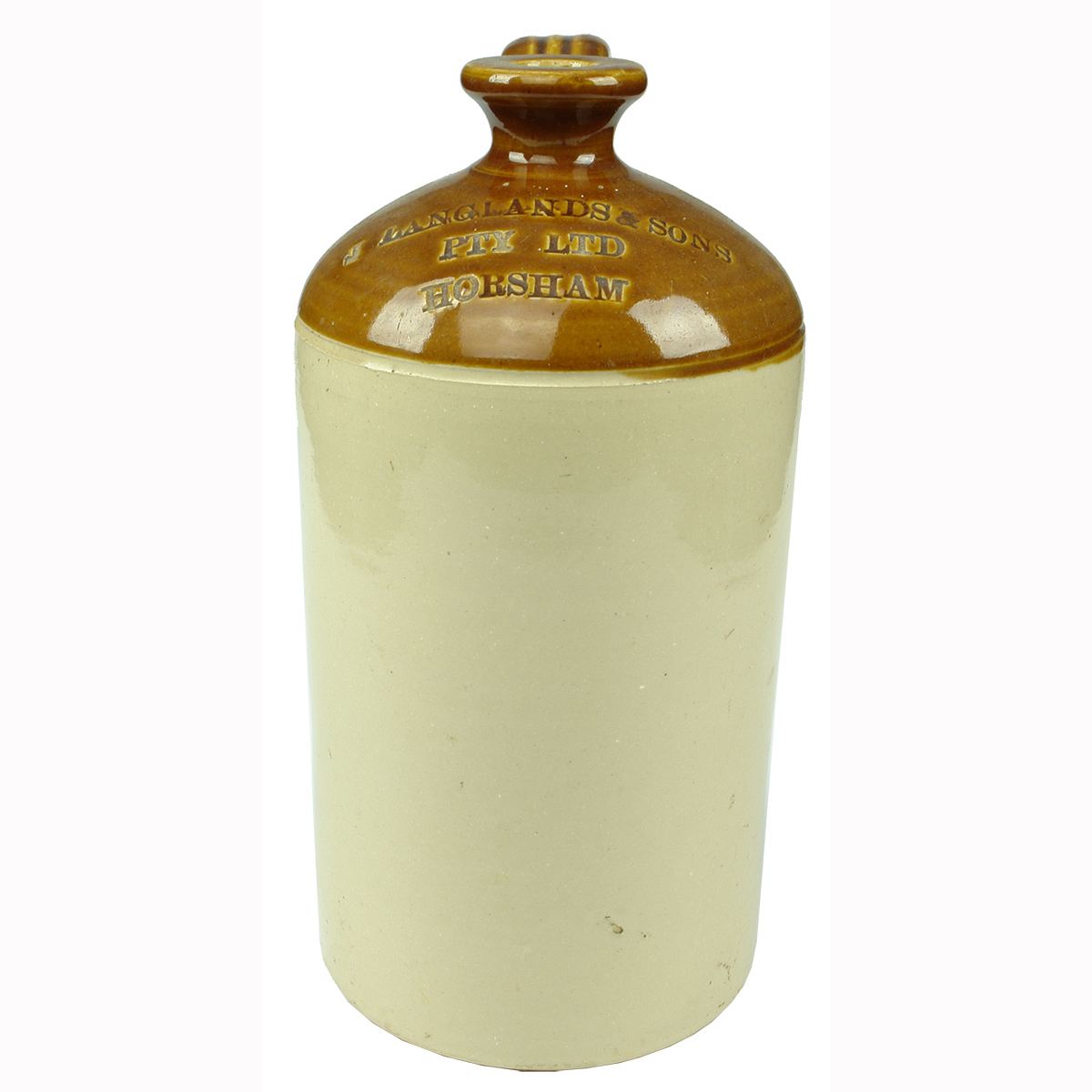 Demijohn. J. Langlands & Sons Pty Ltd Horsham. Half Gallon. (Victoria)