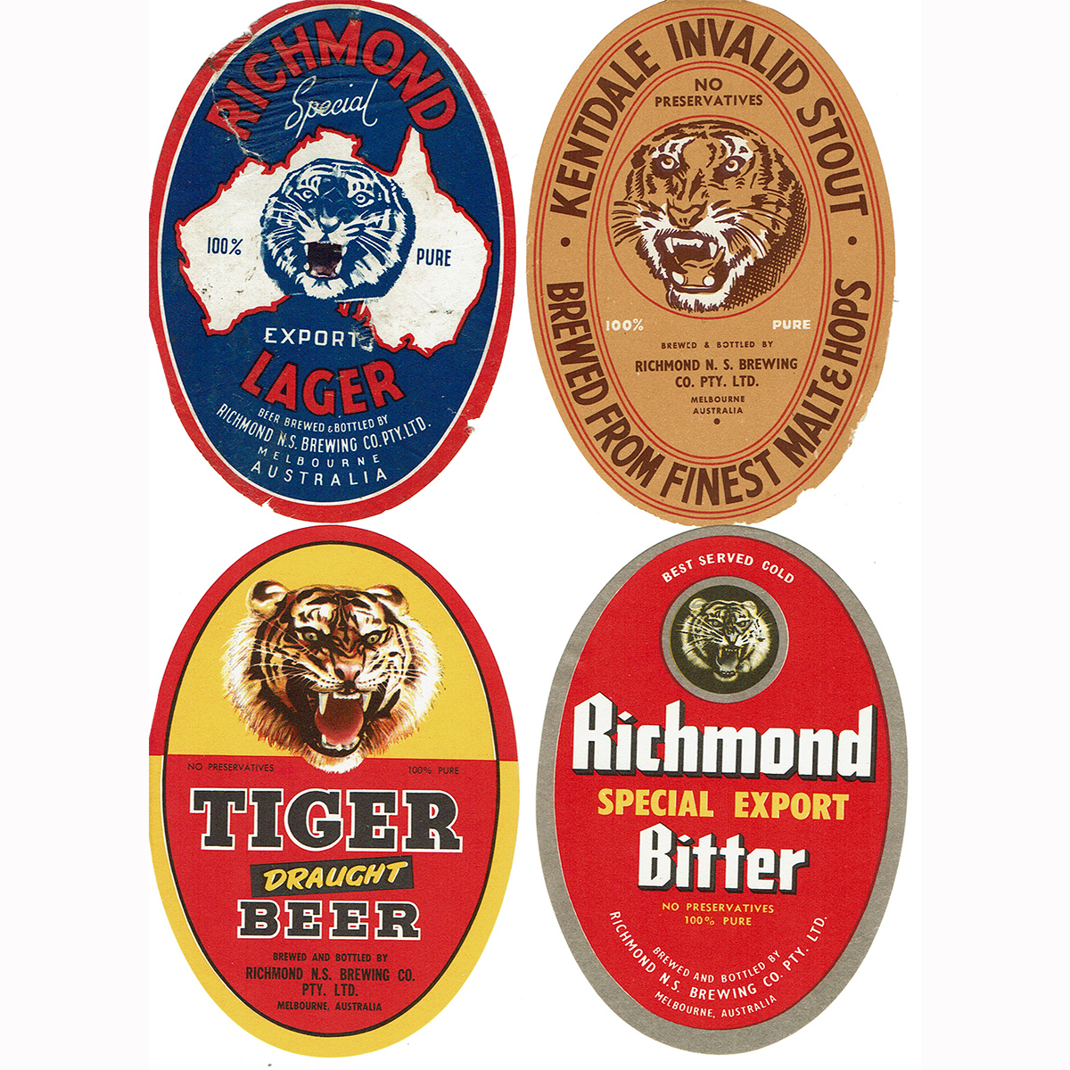 4 different Richmond NS Brewing Co Labels. (Victoria)